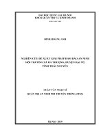 Nghiên cứu đề xuất giải pháp đảm bảo an ninh môi trường xã hà thượng, huyện đại từ, tỉnh thái nguyên 