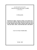 Đánh giá thực trạng công tác đăng ký cấp giấy chứng nhận quyền sử dụng đất và hệ thống  hồ sơ địa chính trên địa bàn huyện hóc môn, thành phố hồ chí minh 