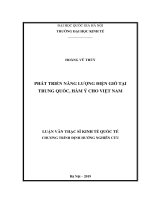 Phát triển năng lượng điện gió tại trung quốc, hàm ý cho việt nam 