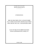 Hiệu quả hoạt động cho vay doanh nghiệp vừa và nhỏ tại ngân hàng thương mại cổ phần công thương việt nam – chi nhánh hoàn kiếm 