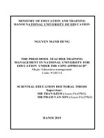Quản lý đào tạo giáo viên mầm non ở các trường cao đẳng sư phạm trung ương theo tiếp cận CIPO tt tiếng anh 
