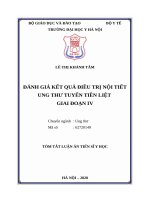 Đánh giá kết quả điều trị nội tiết ung thư tuyến tiền liệt giai đoạn IV  tt 