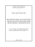 Phát triển huy động vốn tại ngân hàng thương mại cổ phần phát triển thành phố hồ chí minh – chi nhánh hồ gươm 