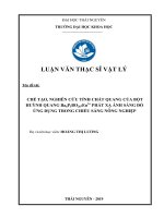 Chế tạo, nghiên cứu tính chất quang của bột huỳnh quang Ba6P5BO20 Eu3+ phát xạ ánh sáng đỏ ứng dụng trong chiếu sáng nông nghiệp (Luận văn thạc sĩ)