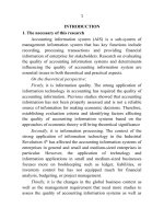 Nghiên cứu các yếu tố ảnh hưởng đến chất lượng hệ thống thông tin kế toán tại các doanh nghiệp nhỏ và vừa trên địa bàn thành phố hà nội tt tiếng anh 