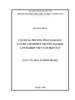 Vận dụng phương pháp giáo dục của hồ chí minh ở trường đại học lâm nghiệp việt nam hiện nay 