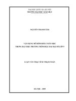 Vận dụng mô hình hóa toán học trong dạy học phương trình bậc hai đại số lớp 9 