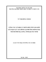 Công tác xã hội cá nhân đối với nam giới gây bạo lực gia đình tại phường hồng hải, thành phố hạ long, tỉnh quảng ninh 