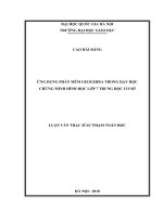 Ứng dụng phần mềm GEOGEBRA trong dạy học chứng minh hình học lớp 7 trung học cơ sở 