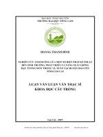 Nghiên cứu ảnh hưởng của một số biện pháp kĩ thuật đến sinh trưởng, phát triển và năng suất giống đậu tương đt 51 trong vụ xuân tại huyện bảo yên tỉnh lào cai 