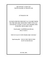 Vận dụng phương pháp bàn tay nặn bột trong dạy học hóa học  nhằm phát triển năng lực giải quyết vấn đề và sáng tạo cho học sinh ở trường trung học cơ sở (tt) 