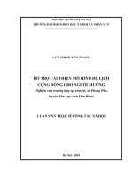 Hỗ trợ cải thiện mô hình du lịch cộng đồng cho người mường (nghiên cứu trường hợp tại xóm ải, xã phong phú, huyện tân lạc, tỉnh hòa bình 