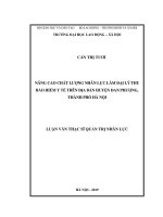 Nâng cao chất lượng nhân lực làm đại lý thu bảo hiểm y tế trên địa bàn huyện đan phượng, thành phố hà nội 