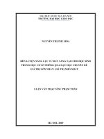 Rèn luyện năng lực tư duy sáng tạo cho học sinh trung học cơ sở thông qua dạy học chuyên đề giá trị lớn nhất, giá trị nhỏ nhất 