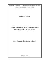 Thù lao tài chính tại chi nhánh mỏ tuyển đồng sin quyền, lào cai   vimico 