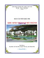 Tư vấn lập dự án Khu sinh thái Đập Hồ Thành  PICC  www.lapduandautu.vn | 0903034381