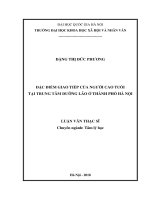 Đặc điểm giao tiếp của người cao tuổi tại trung tâm dưỡng lão ở thành phố hà nội 