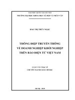 Thông điệp truyền thông về doanh nghiệp khởi nghiệp trên báo điện tử việt nam hiện nay 