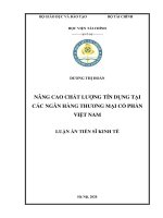 Nâng cao chất lượng tín dụng tại các ngân hàng thương mại cổ phần Việt Nam