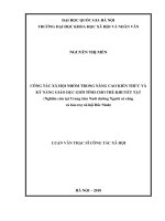 Công tác xã hội nhóm trong nâng cao kiến thức và kỹ năng giáo dục giới tính cho trẻ khuyết tật 