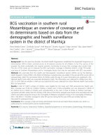 BCG vaccination in southern rural Mozambique: An overview of coverage and its determinants based on data from the demographic and health surveillance system in the district of Manhiça