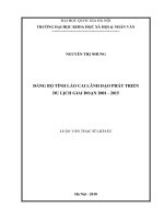 Đảng bộ tỉnh lào cai lãnh đạo phát triển du lịch giai đoạn 2001   2015 