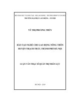 Đào tạo nghề cho lao động nông thôn huyện thạch thất, thành phố hà nội 