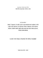Thực trạng và đề xuất giải pháp huy động vốn cho xây dựng cơ sở hạ tầng trong xây dựng nông thôn mới trên địa bàn huyện nho quan, tỉnh ninh bình 