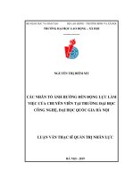 Các nhân tố ảnh hưởng đến động lực làm việc của chuyên viên tại trường đại học công nghệ, đại học quốc gia hà nội 