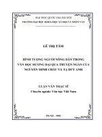 Hình tượng người nông dân trong văn học đương đại qua truyện ngắn của nguyễn minh châu và tạ duy anh 