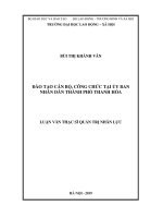 Đào tạo cán bộ, công chức tại uỷ ban nhân dân thành phố thanh hóa 