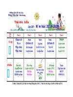 Mẫu thời khóa biểu tiểu học đẹp