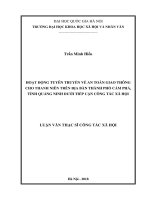 Hoạt động tuyên truyền về an toàn giao thông cho thanh niên trên địa bàn thành phố cẩm phả, tỉnh quảng ninh dưới tiếp cận công tác xã hội 