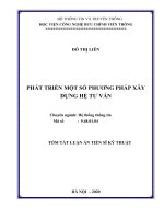 PHÁT TRIỂN một số PHƯƠNG PHÁP xây DỰNG hệ tư vấn (tt)