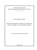 Đánh giá hệ thống dịch vụ tham vấn tại trung tâm tham vấn, nghiên cứu và phát triển cộng đồng (trung tâm CoRE) 