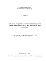 Quản lý giáo dục nếp sống văn hóa cho học sinh trường phổ thông dân tộc nội trú hòa an, tỉnh cao bằng 