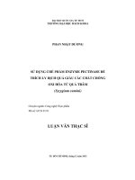 Sử dụng chế phẩm enzyme Pectinase để trích ly dịch quả giàu các chất chống oxi hóa từ quả trâm (Syzygium cumini )