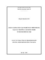Chất lượng đào tạo nghề may thời trang tại các trường cao đẳng nghề ở thành phố hà nội 