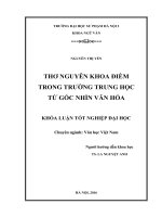 Thơ nguyễn khoa điềm trong trường trung học từ góc nhìn văn hóa 