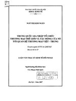Trung quốc gia nhập tổ chức thương mại thế giới và tác động của nó tới quan hệ thương mại việt   trung 