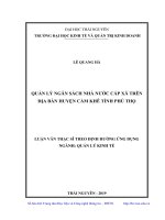 Quản lý ngân sách nhà nước cấp xã trên địa bàn huyện cẩm khê tỉnh phú thọ