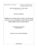 Nghiên cứu đa dạng thực vật bậc cao có mạch và đề xuất các giải pháp bảo tồn ở khu bảo tồn thiên nhiên pù hoạt, tỉnh nghệ an tt 