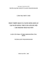 Phát triển dịch vụ ngân hàng bán lẻ tại ngân hàng TMCP sài gòn hà nội   chi nhánh thái nguyên 