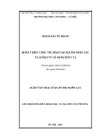 luận văn thạc sĩ hoàn thiện công tác đào tạo nguồn nhân lực tại công ty cổ phần thủy tạ 