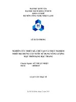 Nghiên cứu thiết kế chế tạo thực nghiệm thiết bị chưng cất nước sử dụng năng lượng mặt trời dạng bậc thang