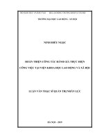 luận văn thạc sĩ hoàn thiện công tác đánh giá thực hiện công việc tại viện khoa học lao động và xã hội 