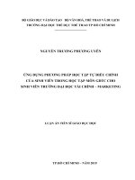 Ứng dụng phương pháp học tập tự điều chỉnh của sinh viên trong học tập môn GDTC cho sinh viên Trường Đại học Tài chính – Marketing