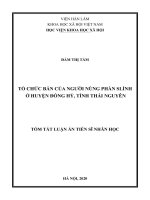 Tổ chức bản của người nùng phàn slình ở huyện đồng hỷ, tỉnh thái nguyên (tt) 