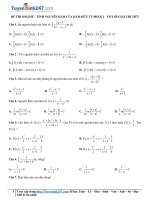 5  đề thi online – tính nguyên hàm của hàm hữu tỷ (tiết 2) – có lời giải chi tiết  