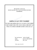 Khóa luận tốt nghiệp: Xây dựng hệ thống quản lý an toàn và sức khỏe nghề nghiệp theo tiêu chuẩn OHSAS 18001:2007 tại công ty cổ phần chế biến gỗ Đức Long Gia Lai